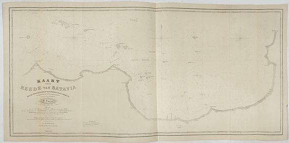 23244/305:Batavia Kaart van de Reede van Batavia met de verschillende vaarwaters naar dezelve trigometrisch opgenomen op last van deb schout bijnacht E.Lucas.