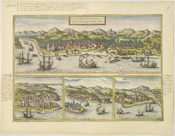 28631/309:India Calechut Celeberri mum Indiae Emporium/ Ormus/ Canonor, St.Georgii.