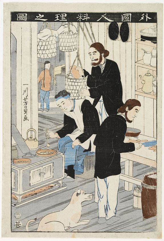 29316/510:YokohamaPrints Traders and Chinese cooking.