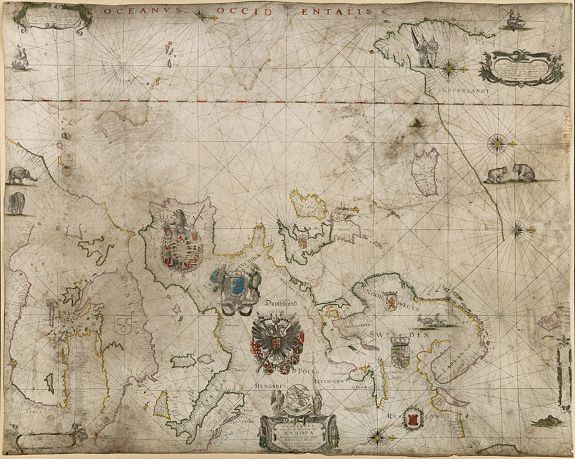 Willem Blaeu Europe wall map on vellum