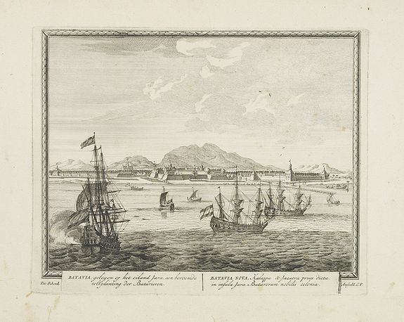 31340/305:Batavia Batavia, gelegen op het eiland Java een beroemde volkplanting der Batavieren.