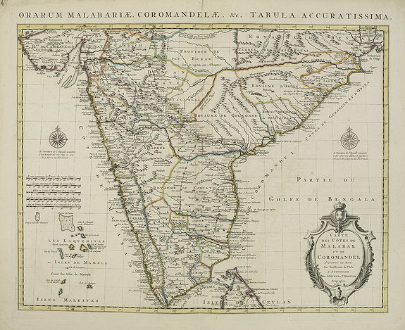 31361/309:India Carte des Cotes de Malabar et de Coromandel. . .