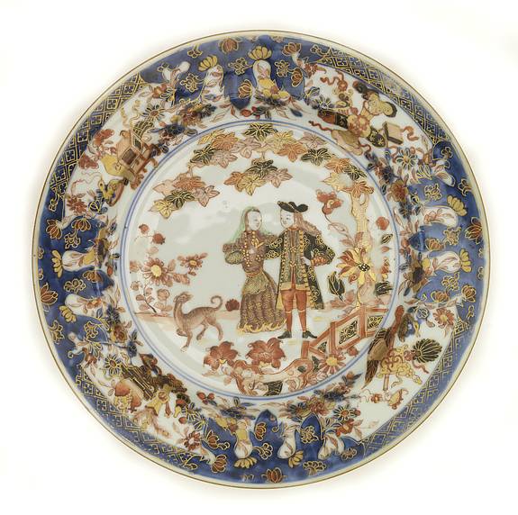 31498/405:ChinaExportDecorated primarily in iron-red, sepia and gilt with touches of green  A Chinese verte-imari 