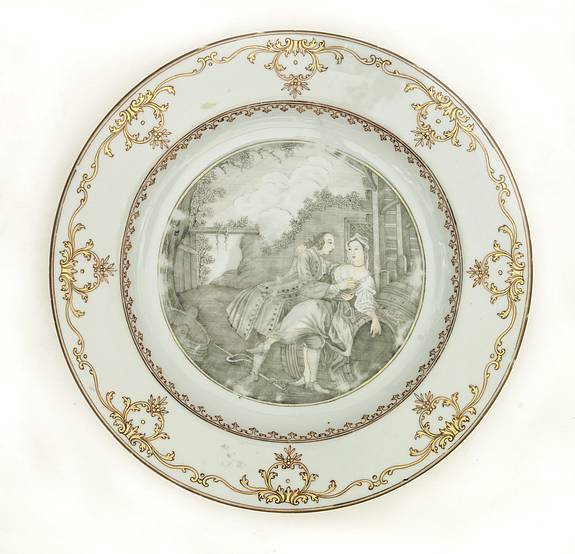 31517/405:ChinaExport Plate with Les pèlerins de l’île de Cythère
