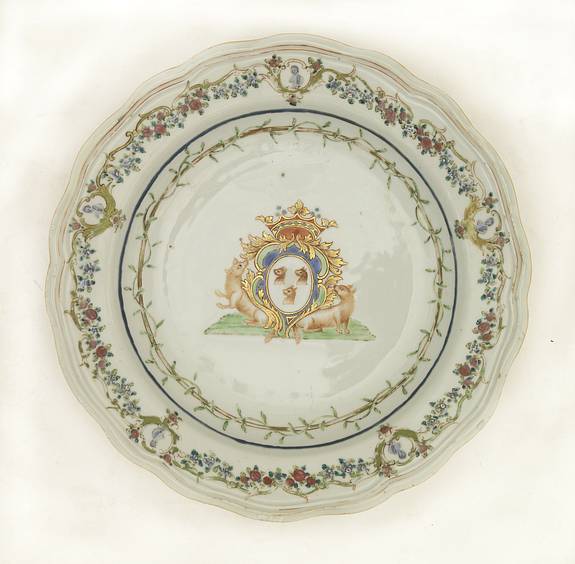 31518/405:ChinaExport Plate with coats of arms
