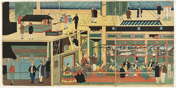 31645/510:YokohamaPrints Interior of American steamship.