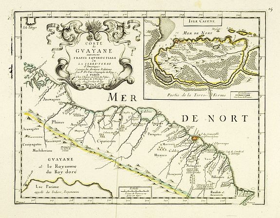 DU VAL, P.&nbsp;-&nbsp;Coste de Guayane autrement Franc Equinoctale en la Terre-Ferme d'Amerique suivant les Dernières Relations . . .