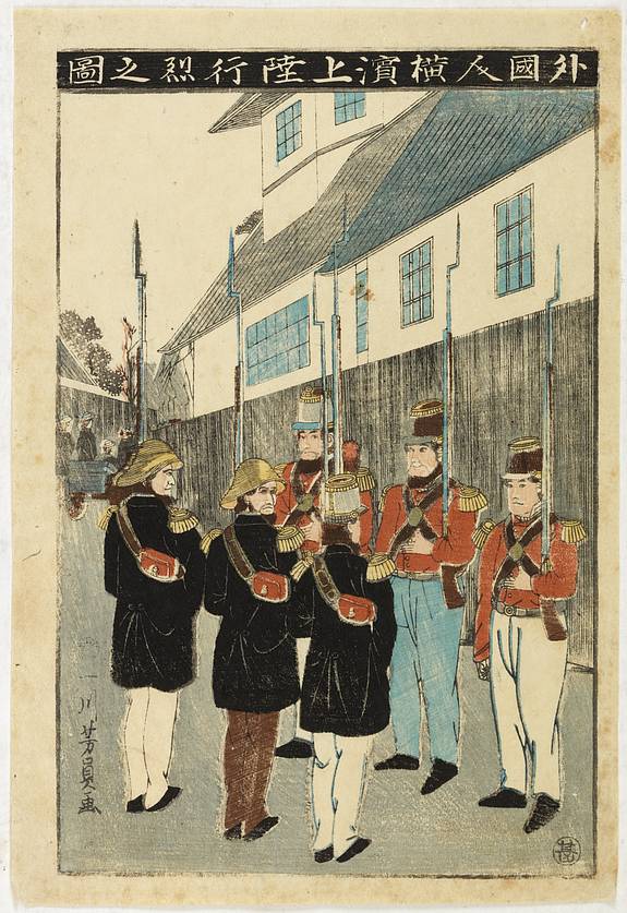 32169/510:YokohamaPrints Foreigners Landing on Yokohama.