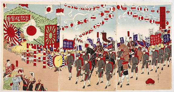 33331/510:YokohamaPrints ??? Nisshin senso zue (Sino - Japanese war) scene in Korea.