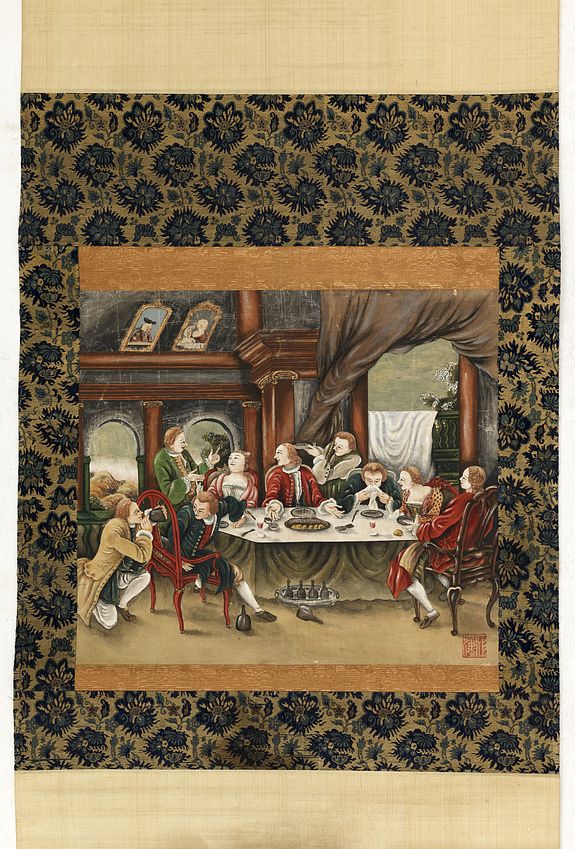 34980/501:Deshima People at dinner.