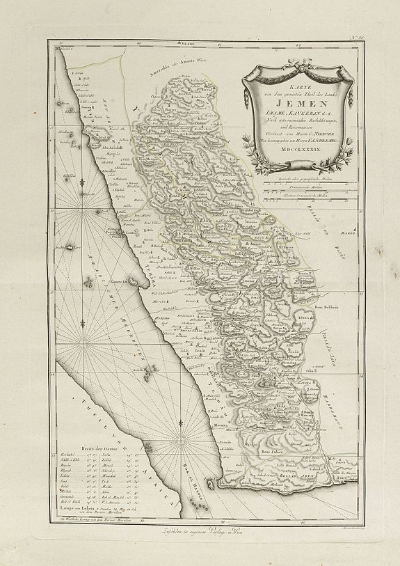 SCHRAEMBL, F.A.&nbsp;-&nbsp;Karte von dem groessten Theil des Landes Jemen Imame, Kaukeban &c.