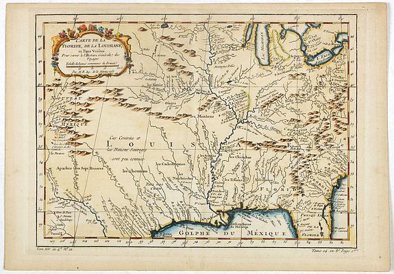 BELLIN, J.N.&nbsp;-&nbsp;Carte de la Floride, de la Louisiane, et Pays Voisins. . .