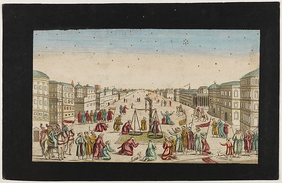 PROBST, G.B.&nbsp;-&nbsp;Imaginary view of a square with Muslims festival.