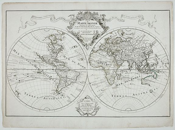 DE L'ISLE, G.&nbsp;-&nbsp;Mappe-Monde dressée sur les observations de M.rs. De L'Academie Royale des Sciences ..