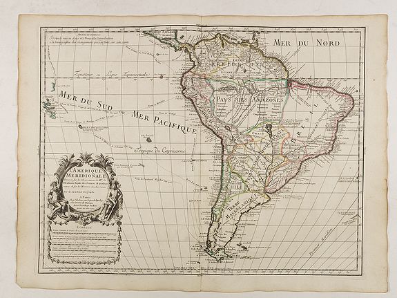 DE L'ISLE, G.&nbsp;-&nbsp;L'Amerique Meridionale Dressée sur les Observations de Mrs de l'Academie Royale des Sciences . . .