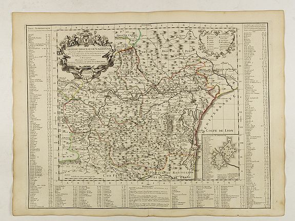 DELISLE, G.&nbsp;-&nbsp;Carte du Diocese de Narbonne.