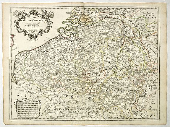 DELISLE, G .&nbsp;-&nbsp;Carte Des Pays Bas Catholiques Dressée. . .