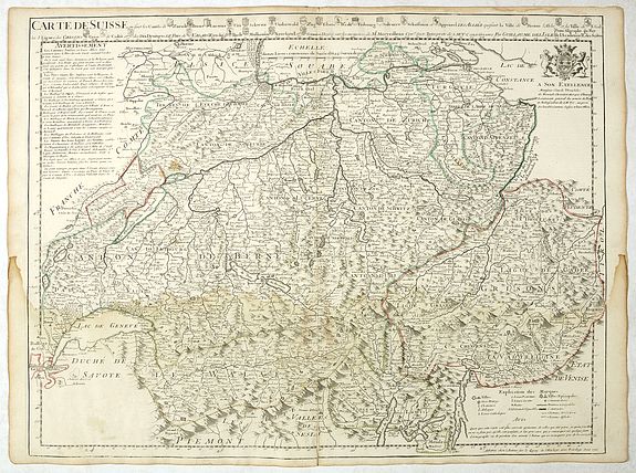 DE L'ISLE, G.&nbsp;-&nbsp;Carte de Suisse ou sont les Cantos de. . .