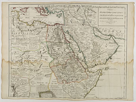 DE L'ISLE,G.&nbsp;-&nbsp;Carte de L'Egypte de la Nubie de L'Abissinie..