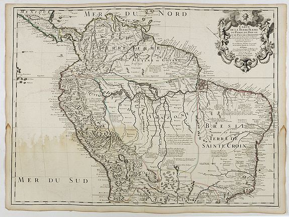 DE L'ISLE, G.&nbsp;-&nbsp;Carte de la Terre Ferme du Perou, du Bresil.