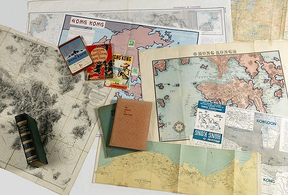 42333/620:HongKong COLLECTION OF HONG KONG MAPS, BOOKS & FLYERS. Including CHINA - HONGKONG surveyed by Captn. Sir Edward Belcher, in H.M.S. Sulphur 1841. Corrected to 1901.