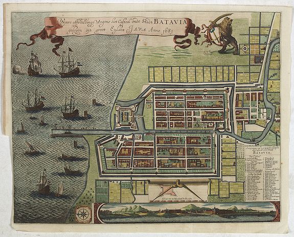 43854/305:Batavia Waere affbeeldinge wegens het casteel ende stadt Batavia.