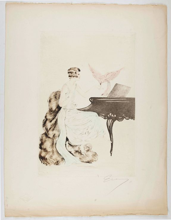 ANONYMOUS&nbsp;-&nbsp;[A lady playing a piano.]