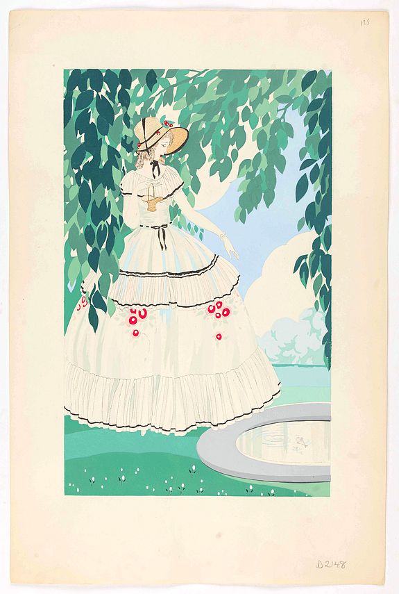 ANONYMOUS&nbsp;-&nbsp;[A beautifully dressed woman in a garden.]