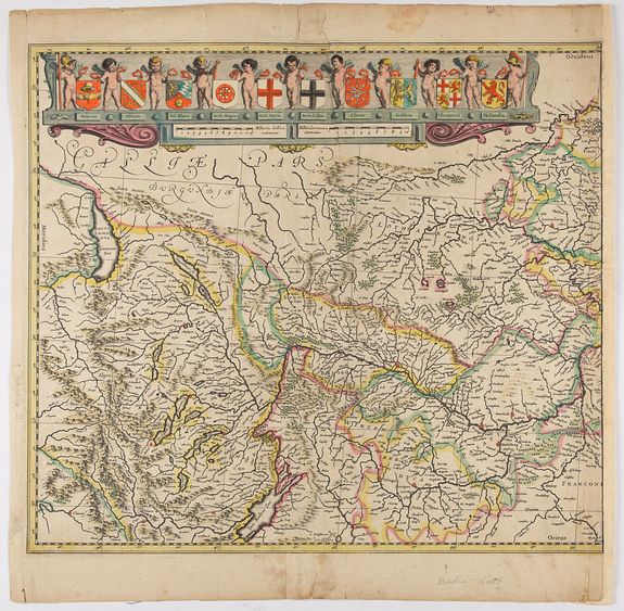 JANSSONIUS, J.&nbsp;-&nbsp;[Map of river Rhine.]