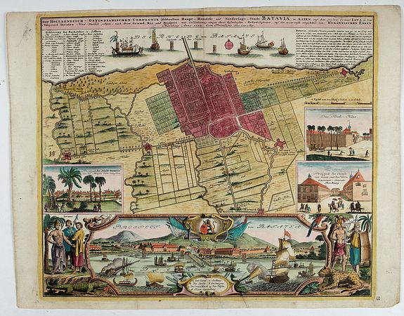 48487/305:Batavia Der Hollaendisch-Ostindianischen Compagnie Weltberühmte Haupt - Handels und Niederlags stadt BATAVIA..