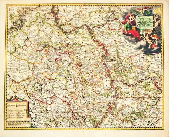 Exactissima Tabula Sedis Belli Palatinatus ad Rhenum, Vormaciensis et Spirensis Episcopatus, Bipontini Ducatus. Plus 3 other maps of the same area.