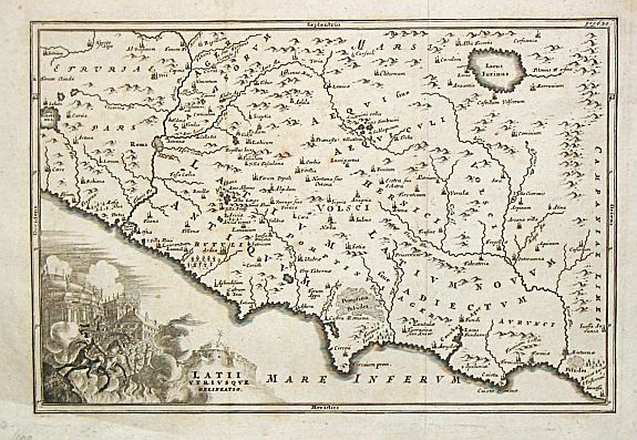 Latii Utrisque Delineatio. Plus 2 maps of Italy.