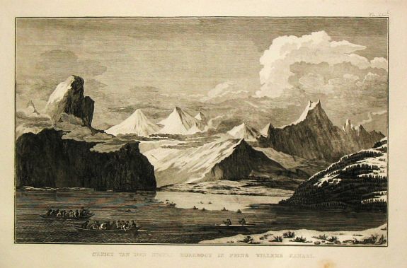 A view of Prince William Channel.Plus 4 prints of the arctic area.