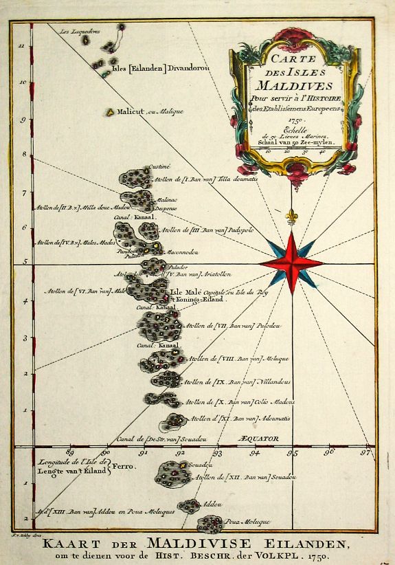 Old Map By Bellin Carte Des Isles Maldives Old Map By Bellin Carte Des Isles Maldives