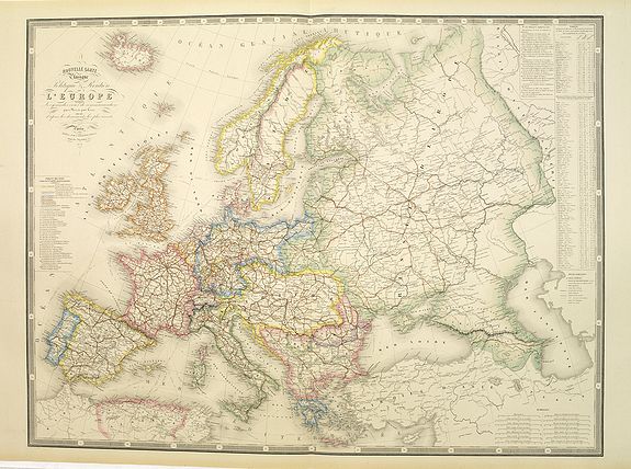 Old Map By Chartier Nouvelle Carte Physique Et Politique