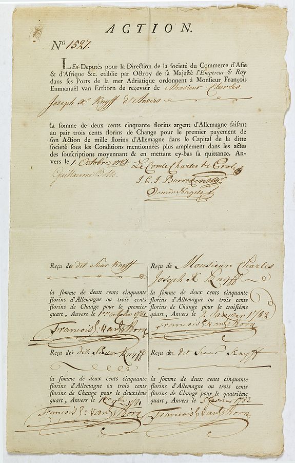 Share Certificate Action N 1527 Societe Du Commerce D Asie D Afrique