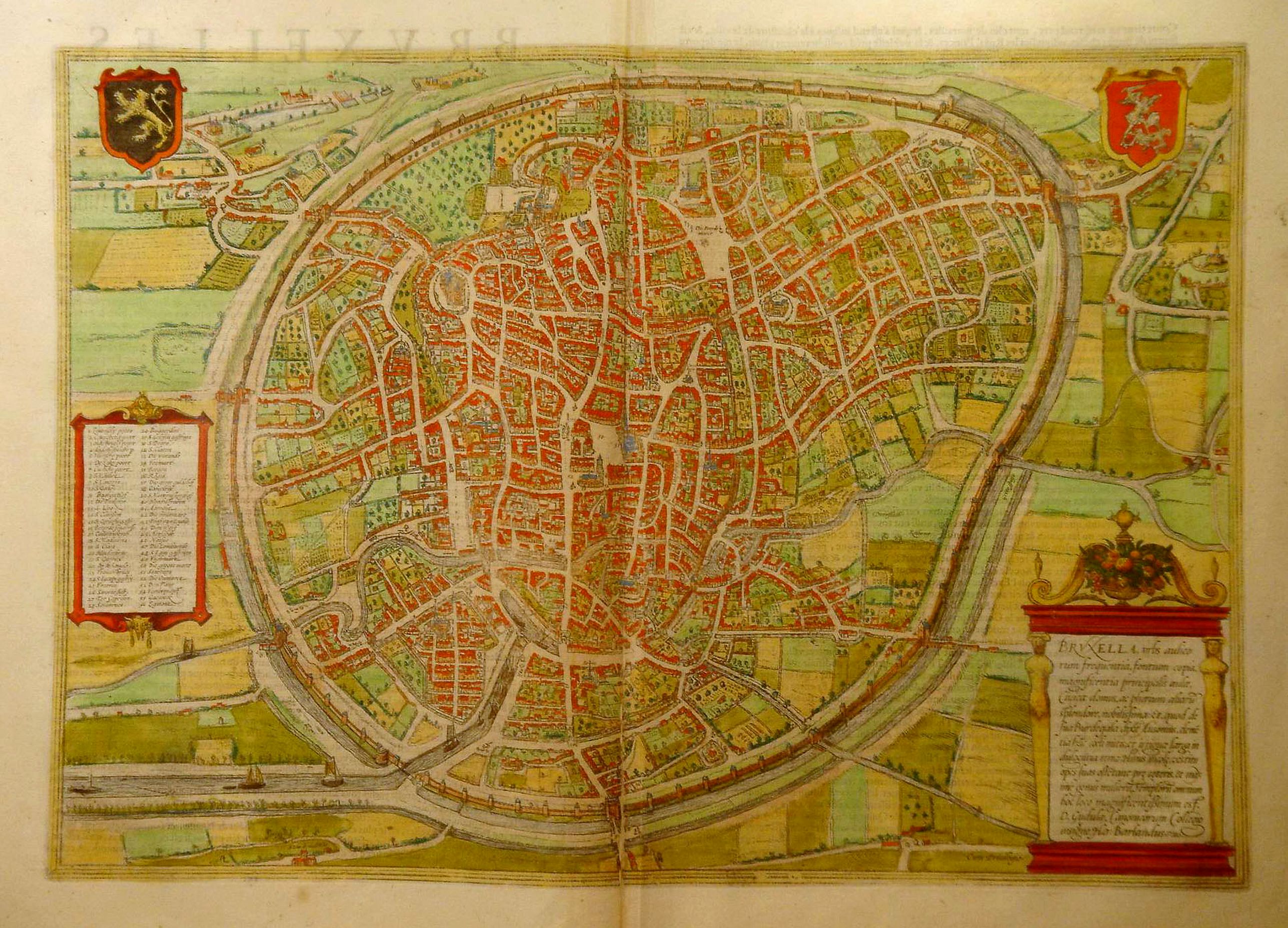 BRAUN,G./ HOGENBERG,F., Bruxella., antique map, old maps