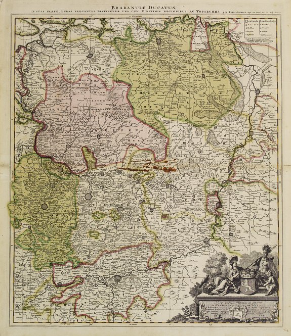 SCHENK, P., Brabantiae Ducatus., antique map, old maps