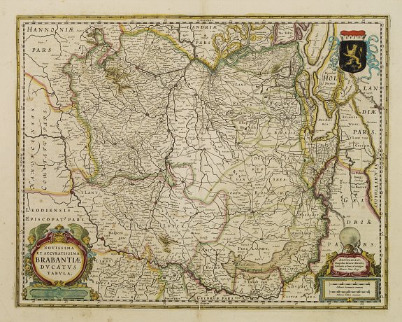 HONDIUS, H., Novissima et Accuratissima Brabantiae Ducatus Tabula., antique map, old maps