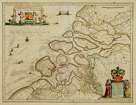 BLAEU,W., Zeelandia Comitatus., antique map, old maps