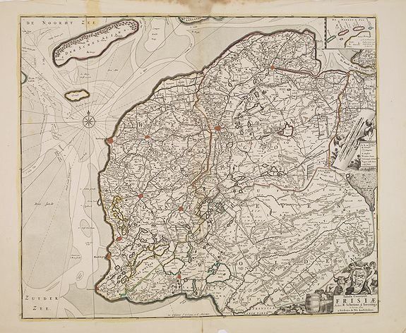 DE WIT, F., Tabula Comitatus Frisiae., antique map, old maps