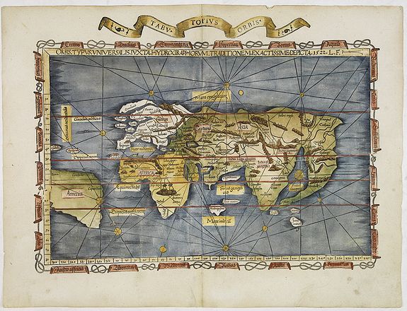 FRIES, L., Orbis typus universalis iuxta hydrographorum traditionem.., antique map, old maps