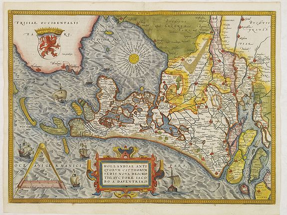 ORTELIUS, A., Hollandiae Antiquorum Catthorum Sedis Nova Descriptio . . ., antique map, old maps