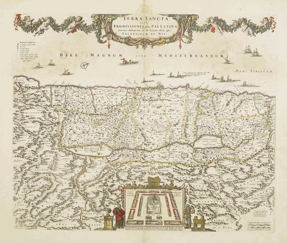 DE WIT,F., Terra Sancta sive Promissionis, olim Palestina., antique map, old maps