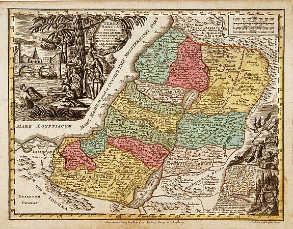 LOTTER, T.C., Terra Sancta., antique map, old maps