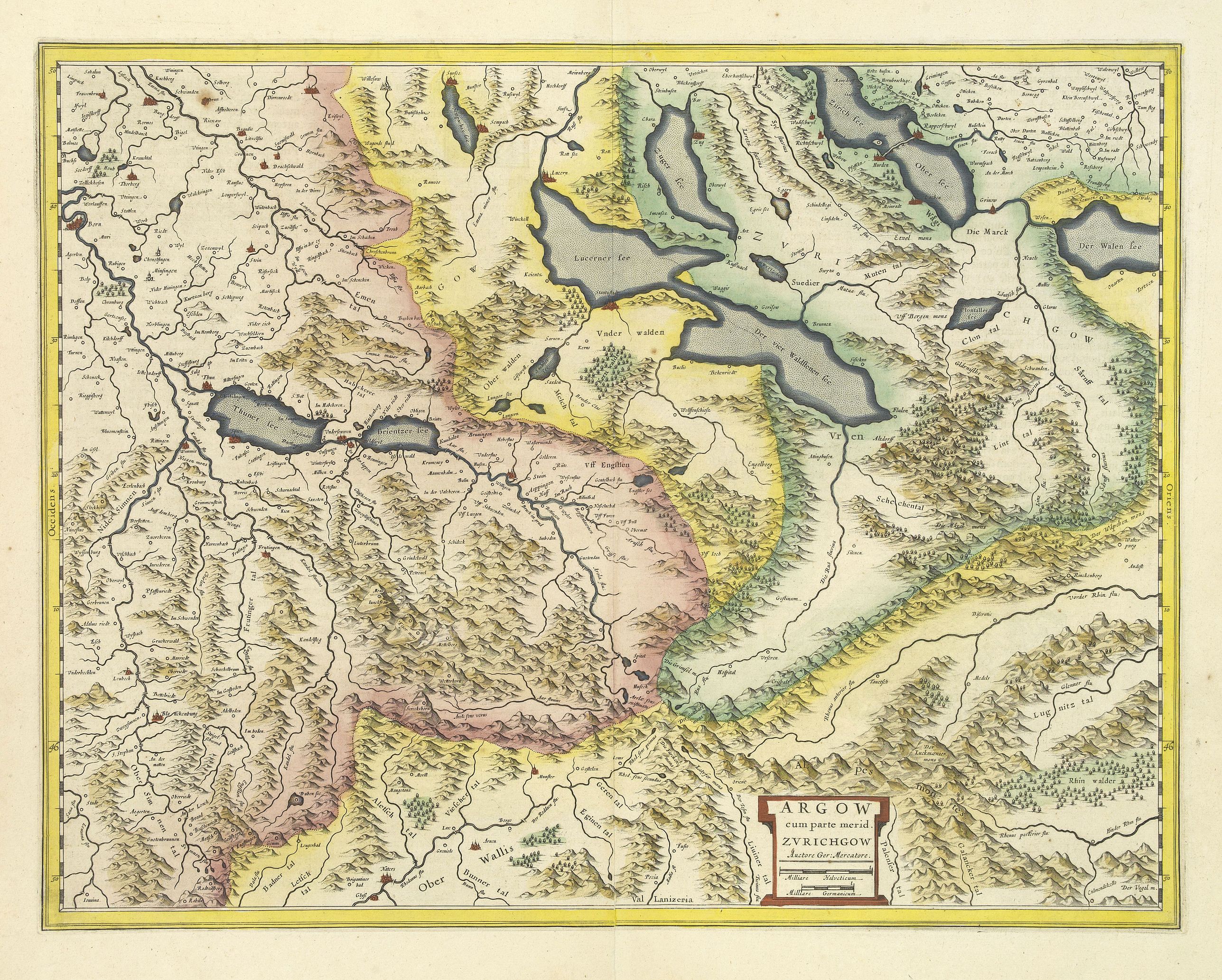 BLAEU, W., Argow cum parte merid. Zurichgow., antique map, old maps