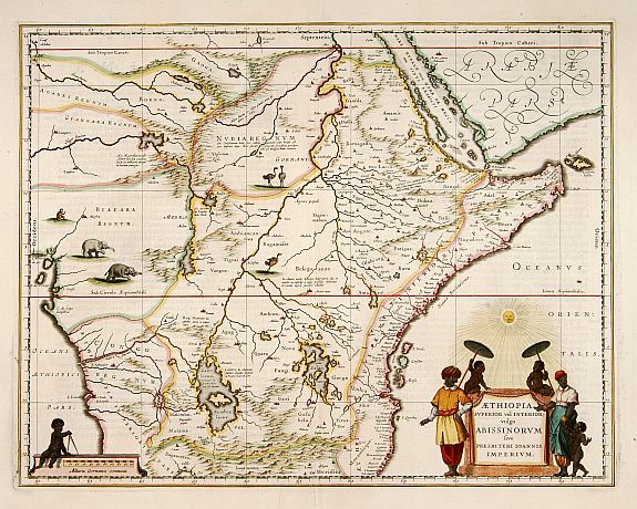 BLAEU,W., Aethiopia Superior vel Interior; vulgo Abissinorum., antique map, old maps