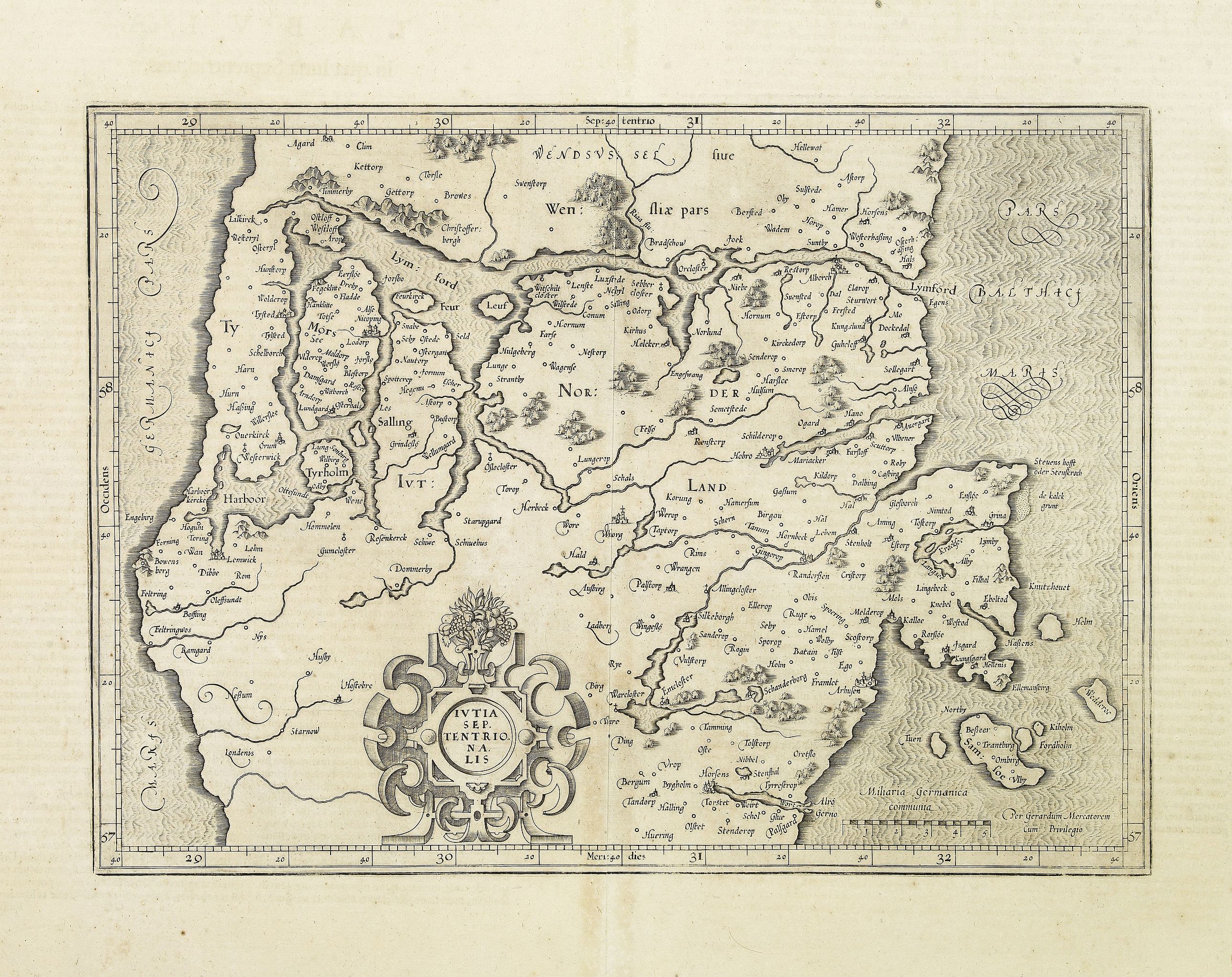 MERCATOR, G./ HONDIUS, H., Jutia Septentrionalis., antique map, old maps