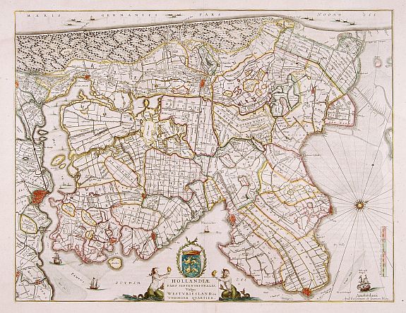 BLAEU,W., Hollandiae pars septentrionalis, Vulgo Westvriesland en 't Noorder Quartier., antique map, old maps