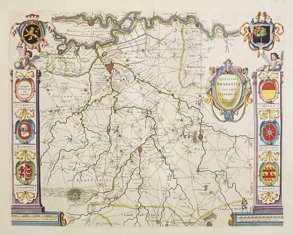 BLAEU, W., Quarta pars Brabantiae cujus caput Sylvaducis., antique map, old maps